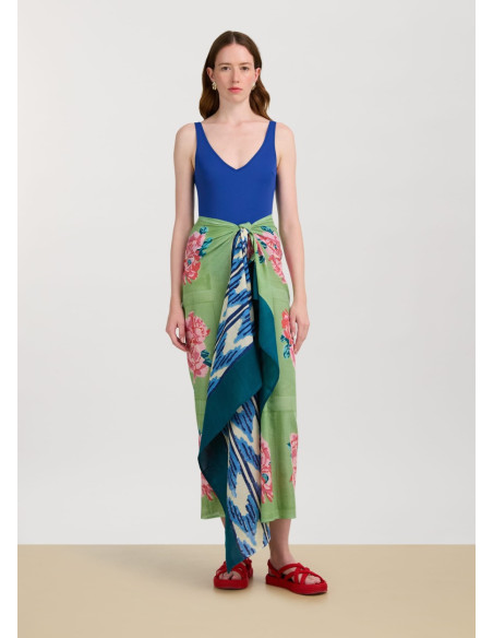 LISA CORTI SARONG  NINA ROSE MINT GREEN 110X180