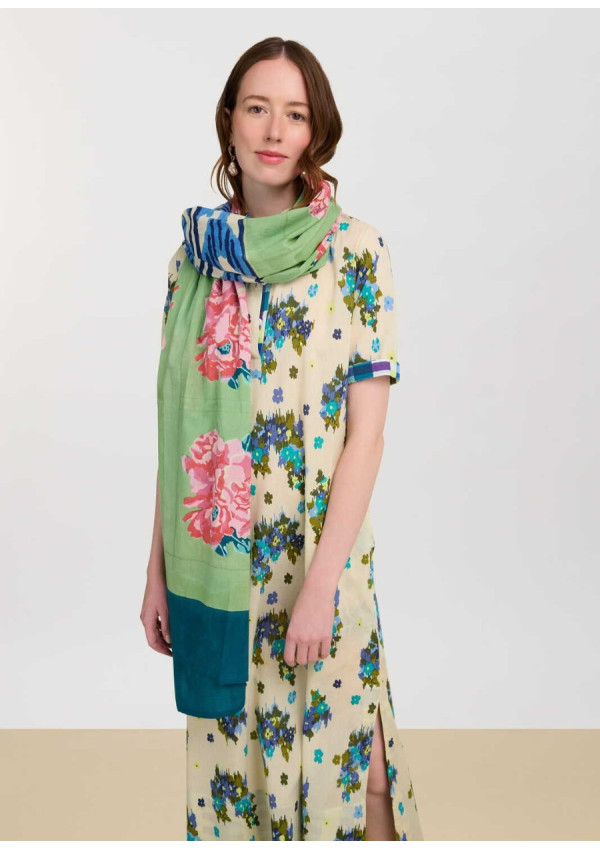 LISA CORTI SARONG  NINA ROSE MINT GREEN 110X180