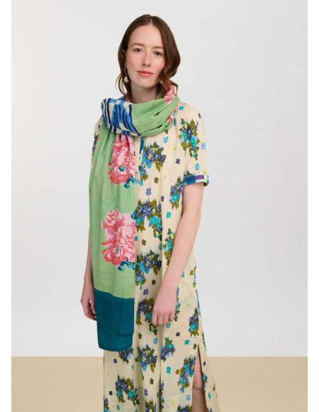 LISA CORTI SARONG  NINA ROSE MINT GREEN 110X180