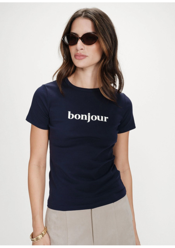 GRACE & MILA  T-SHIRT VIGEE MARINE
