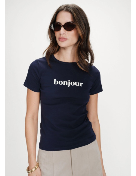 GRACE & MILA  T-SHIRT VIGEE MARINE