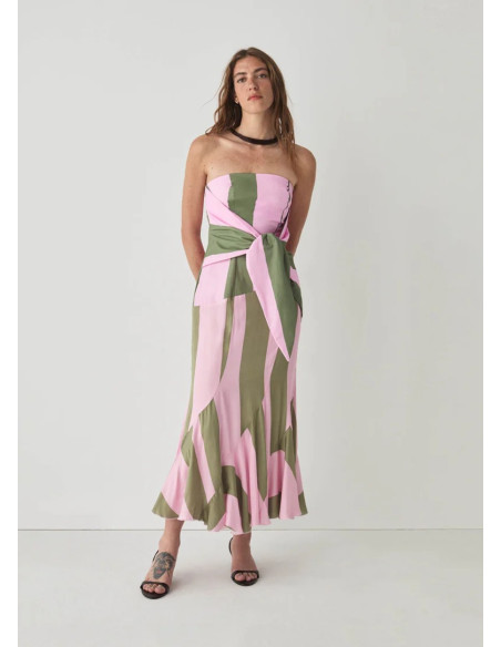 LAAGAM VESTIDO ARIA PINK STRIPED