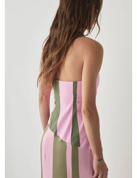 LAAGAM VESTIDO ARIA PINK STRIPED