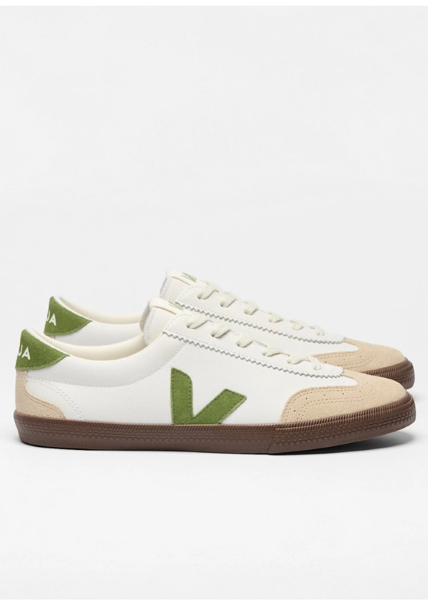 VEJA VOLLEY O.T. LEATHER WHITE KIWI BARK