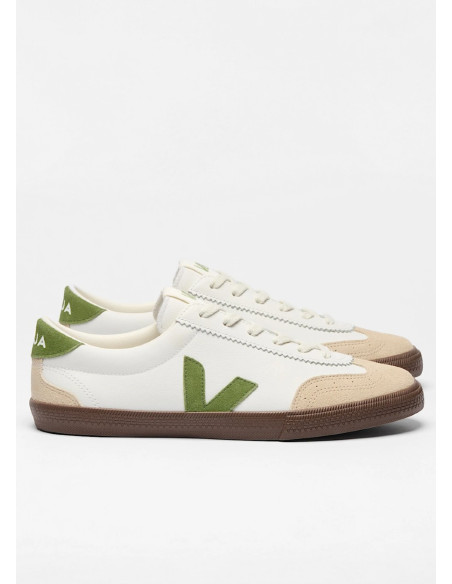 VEJA VOLLEY O.T. LEATHER WHITE KIWI BARK