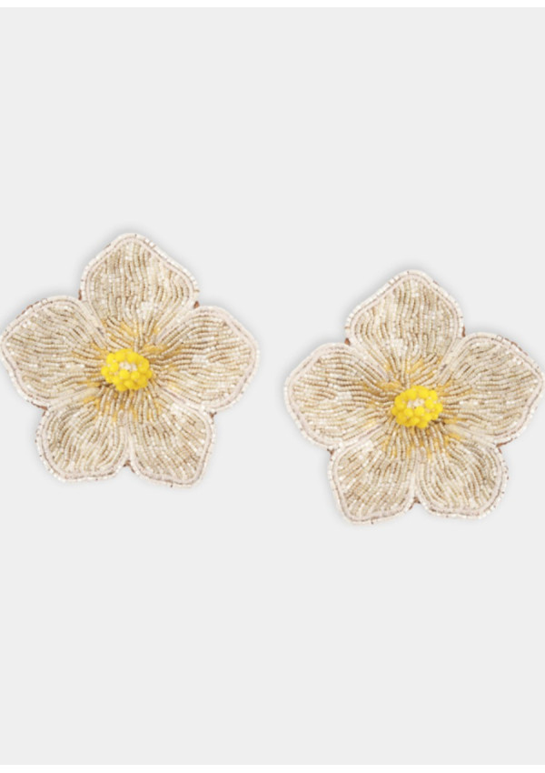 OLIVIA DAR FLOWER EARRINGS WHITE