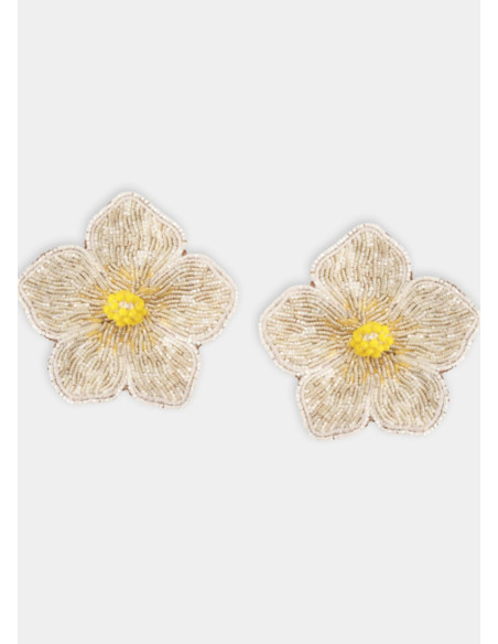OLIVIA DAR FLOWER EARRINGS WHITE