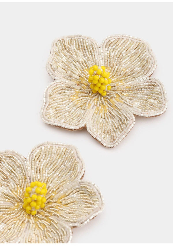 OLIVIA DAR FLOWER EARRINGS WHITE