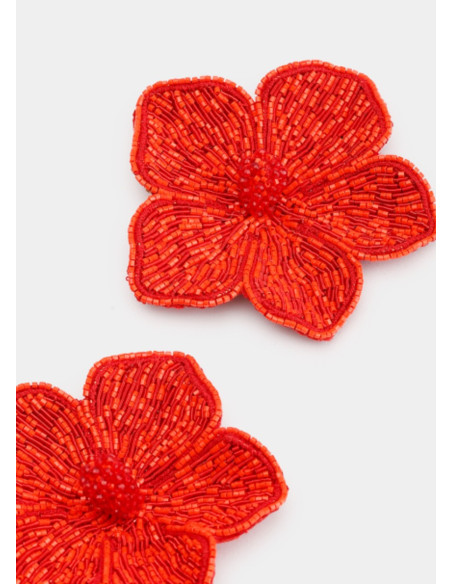OLIVIA DAR FLOWER EARRINGS RED