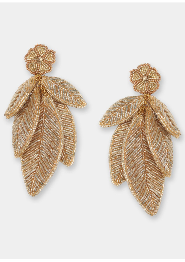 OLIVIA DAR LEAF EARRINGS GOLD
