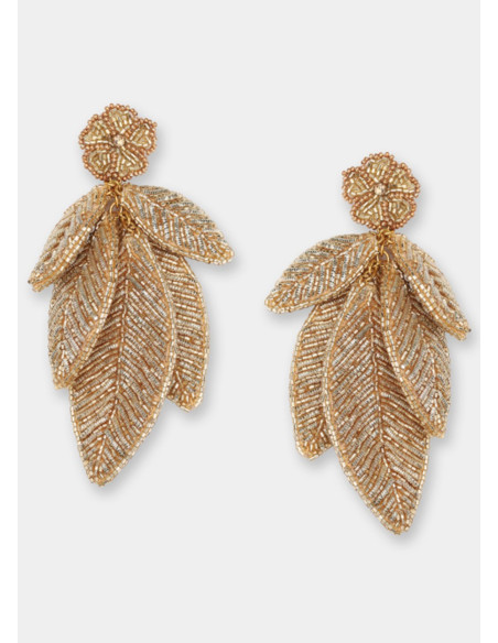 OLIVIA DAR LEAF EARRINGS GOLD