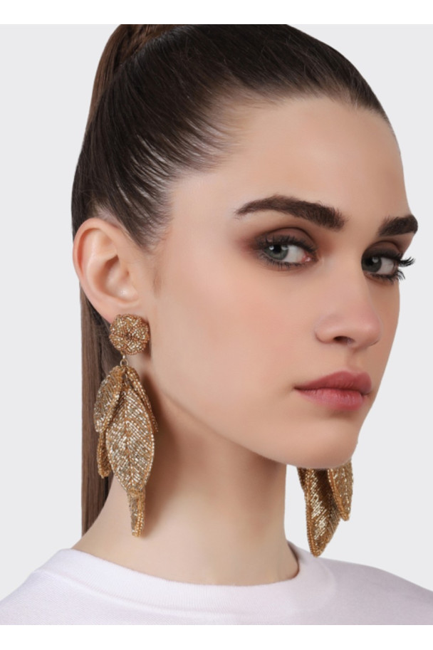 OLIVIA DAR LEAF EARRINGS GOLD