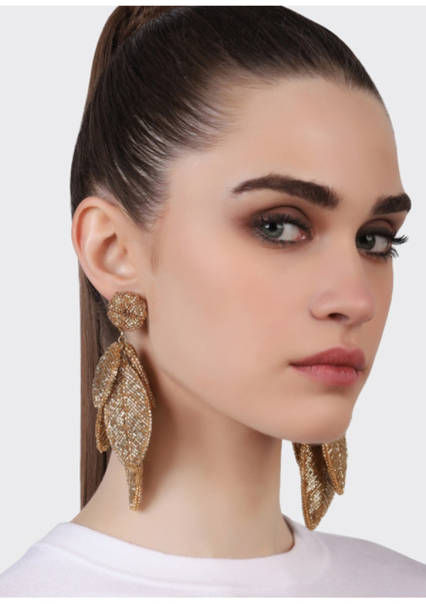 OLIVIA DAR LEAF EARRINGS GOLD