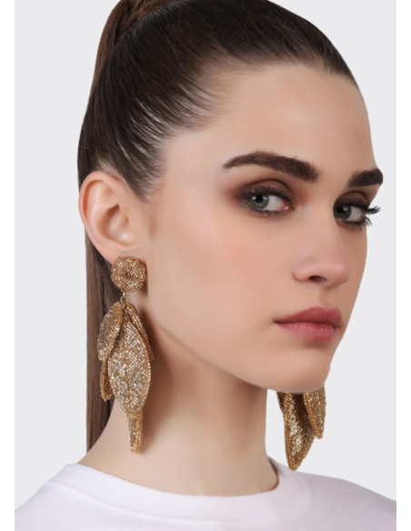 OLIVIA DAR LEAF EARRINGS GOLD