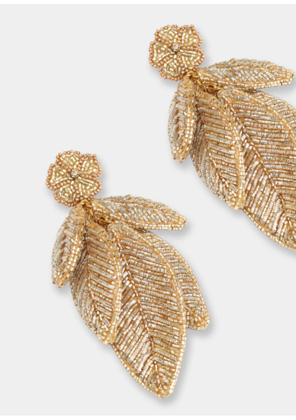 OLIVIA DAR LEAF EARRINGS GOLD