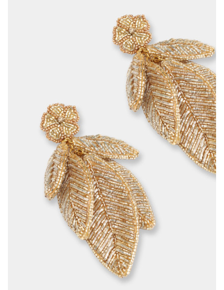 OLIVIA DAR LEAF EARRINGS GOLD