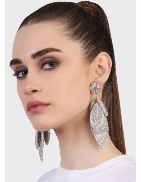 OLIVIA DAR LEAF EARRINGS SILVER