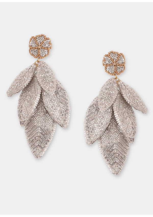 OLIVIA DAR LEAF EARRINGS SILVER