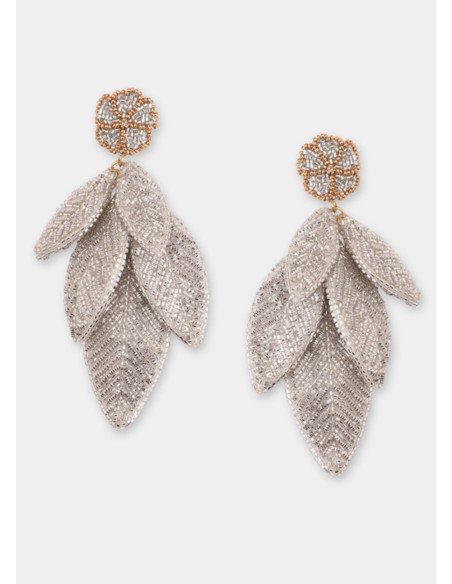 OLIVIA DAR LEAF EARRINGS SILVER