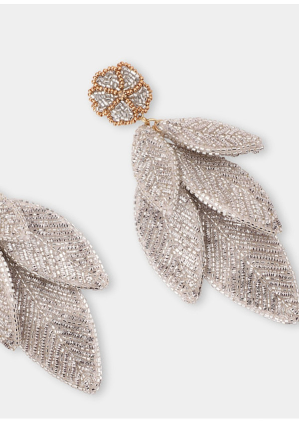 OLIVIA DAR LEAF EARRINGS SILVER