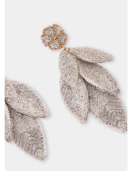 OLIVIA DAR LEAF EARRINGS SILVER