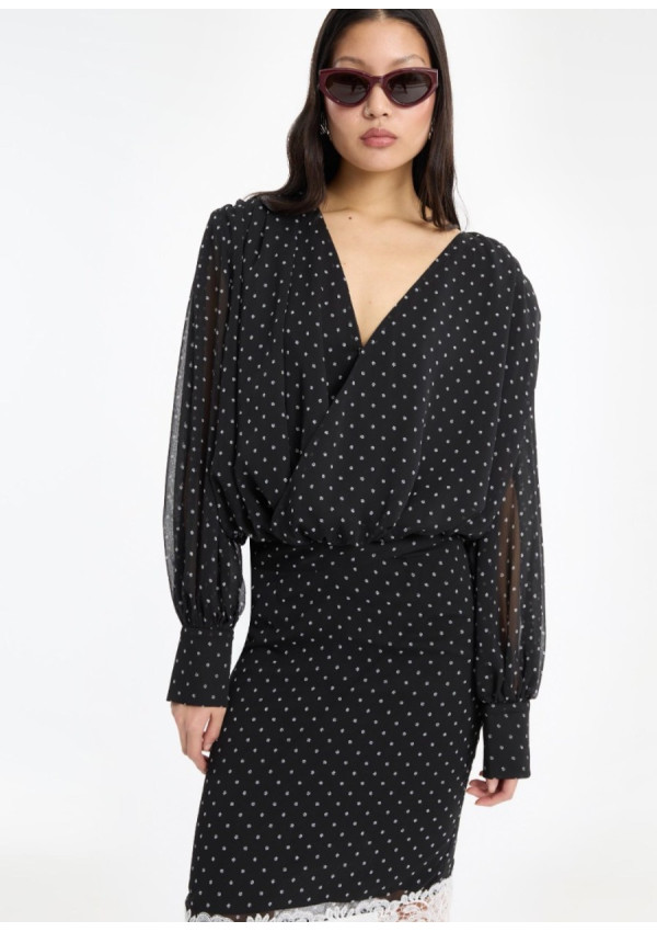 ROTATE BLUSA LS RUCHED