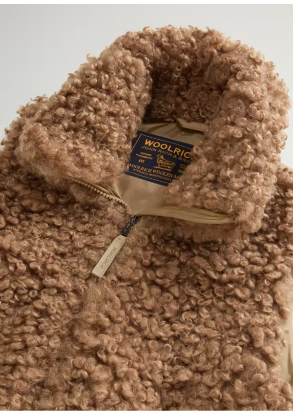 WOOLRICH CHALECO HYBRID CURLY GOLD KHAKI