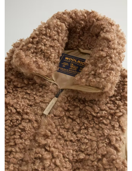 WOOLRICH CHALECO HYBRID CURLY GOLD KHAKI