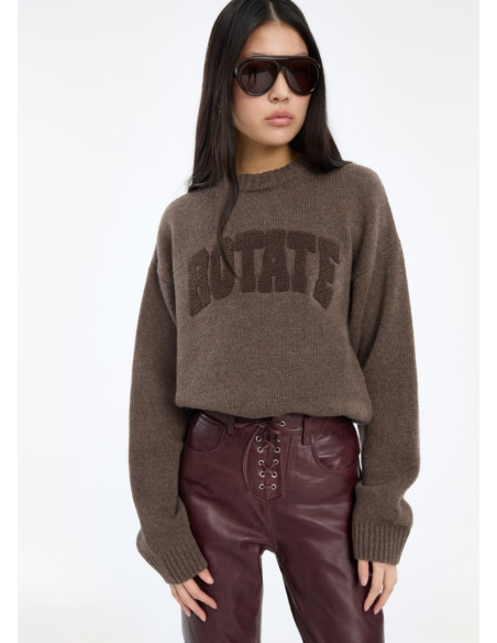ROTATE SUETER CREWNECK BROWN