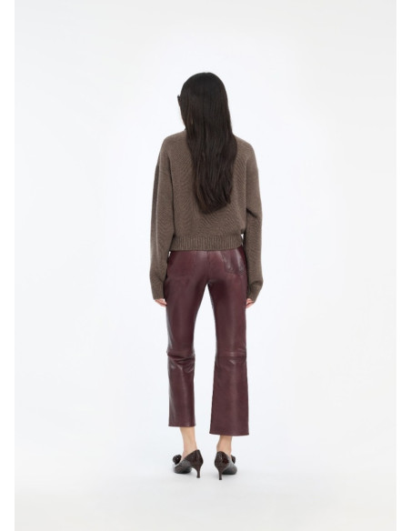 ROTATE SUETER CREWNECK BROWN
