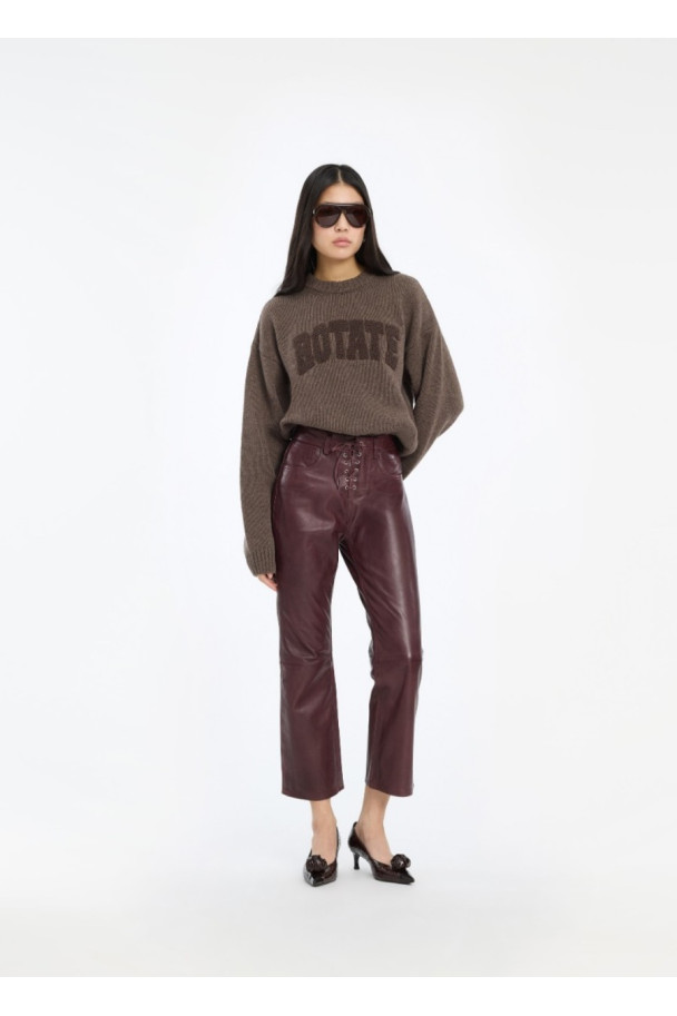 ROTATE SUETER CREWNECK BROWN