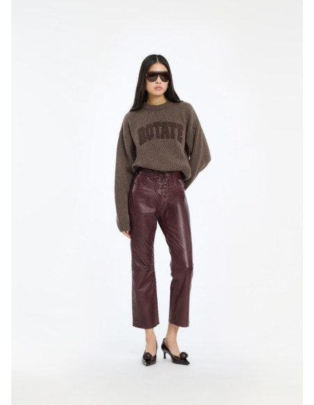 ROTATE SUETER CREWNECK BROWN
