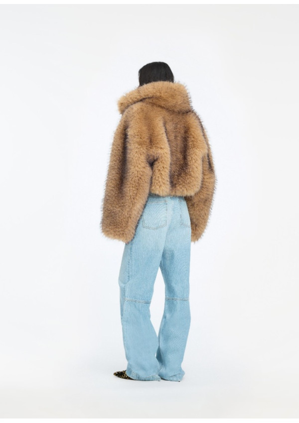ROTATE CHAQUETA CROP FAUX FUR NOUGAT
