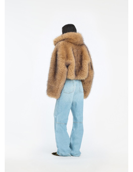 ROTATE CHAQUETA CROP FAUX FUR NOUGAT
