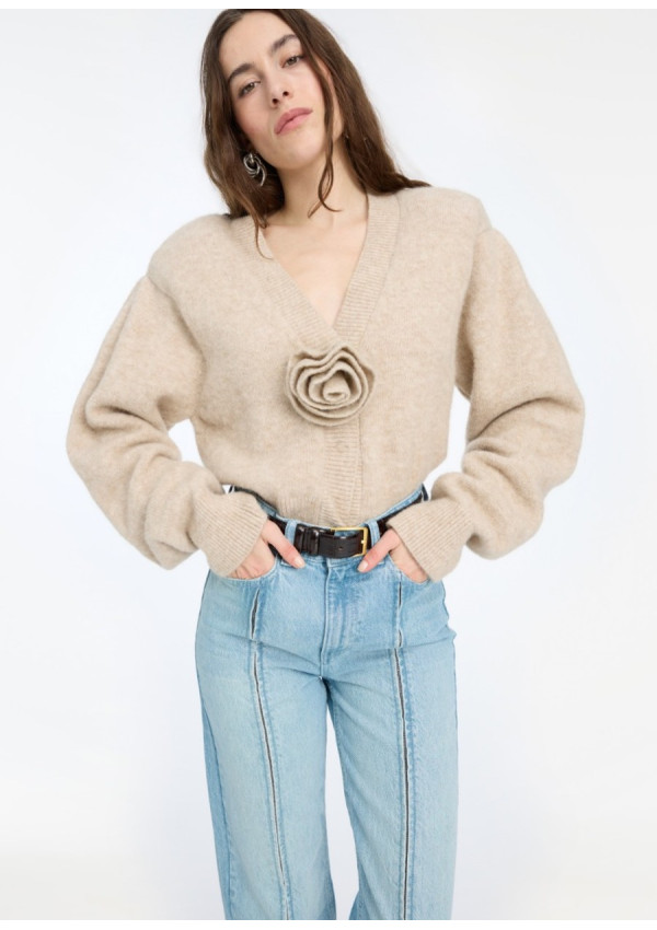 ROTATE CARDIGAN KNIT FLOWER