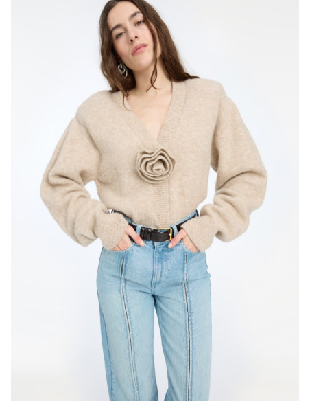ROTATE CARDIGAN KNIT FLOWER