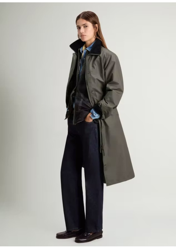 WOOLRICH ABRIGO WAXED DARK GREEN