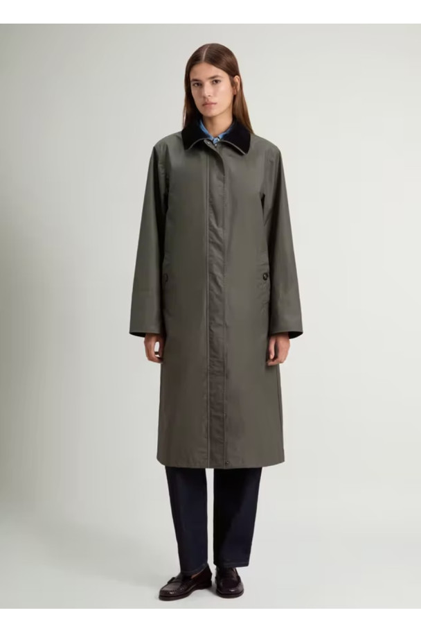 WOOLRICH ABRIGO WAXED DARK GREEN
