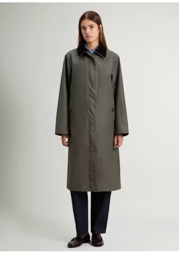 WOOLRICH ABRIGO WAXED DARK GREEN