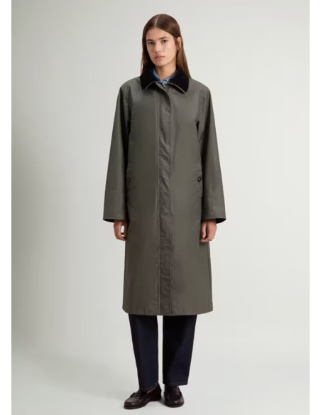 WOOLRICH ABRIGO WAXED DARK GREEN