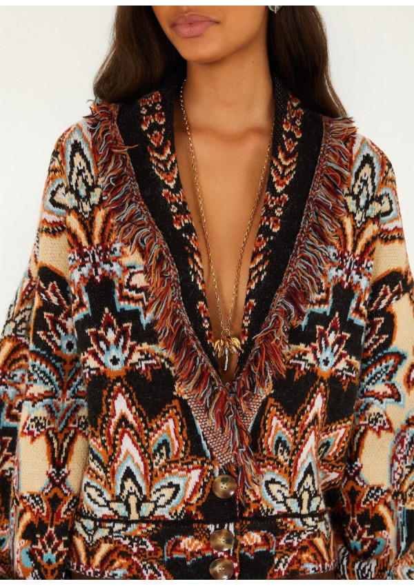 FARM RIO CARDIGAN TAPESTRY REAM CREAM