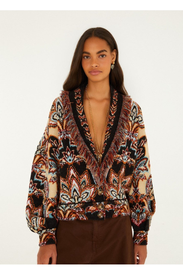 FARM RIO CARDIGAN TAPESTRY REAM CREAM