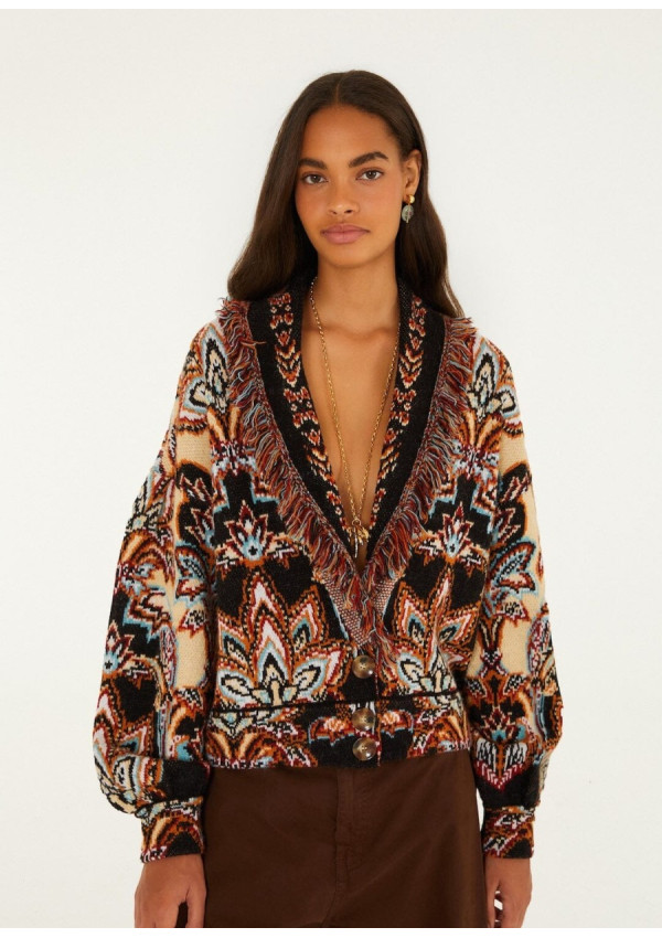 FARM RIO CARDIGAN TAPESTRY REAM CREAM
