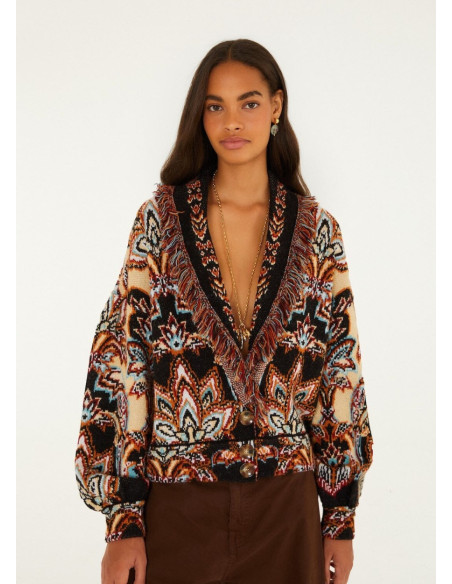 FARM RIO CARDIGAN TAPESTRY REAM CREAM