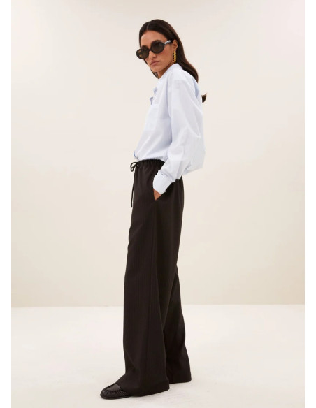 BY-BAR PANTALON PELLE PINSTRIPE BRONW