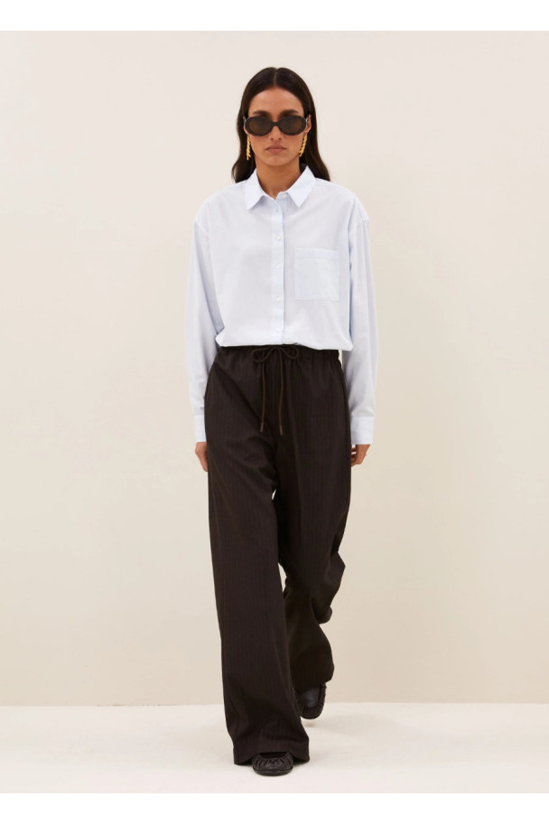 BY-BAR PANTALON PELLE PINSTRIPE BRONW