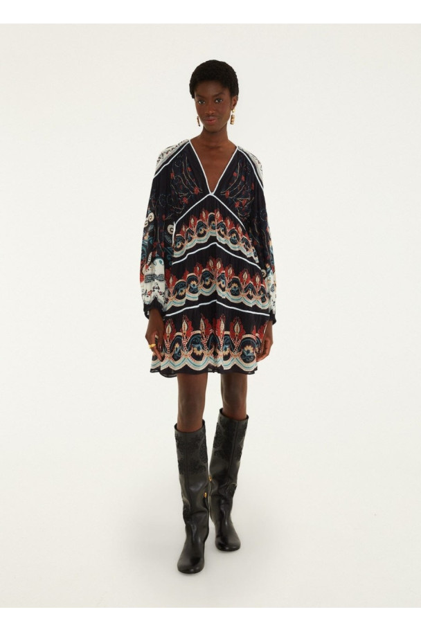 FARM RIO VESTIDO MINI NIKITA BLACK