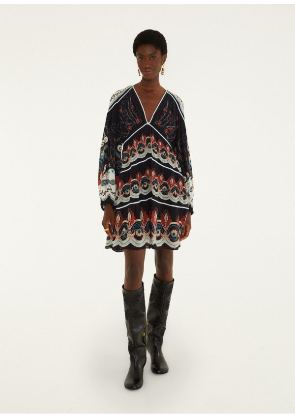 FARM RIO VESTIDO MINI NIKITA BLACK