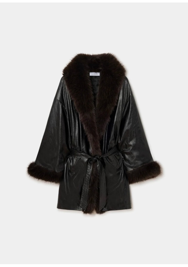 LAAGAM ORIANE BLACK SHORT COAT