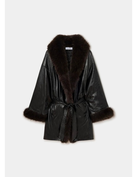 LAAGAM ORIANE BLACK SHORT COAT